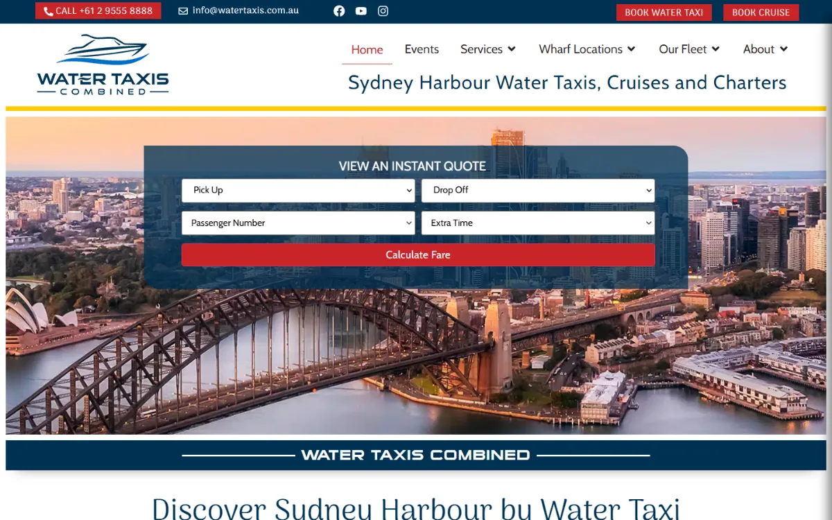 Water Taxis Combined website home page